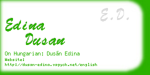 edina dusan business card